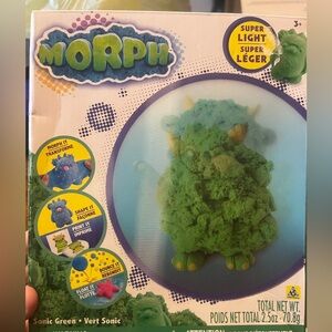 Morph Sonic Green Super Light & fluffy  stretchable moldable playdough type toy